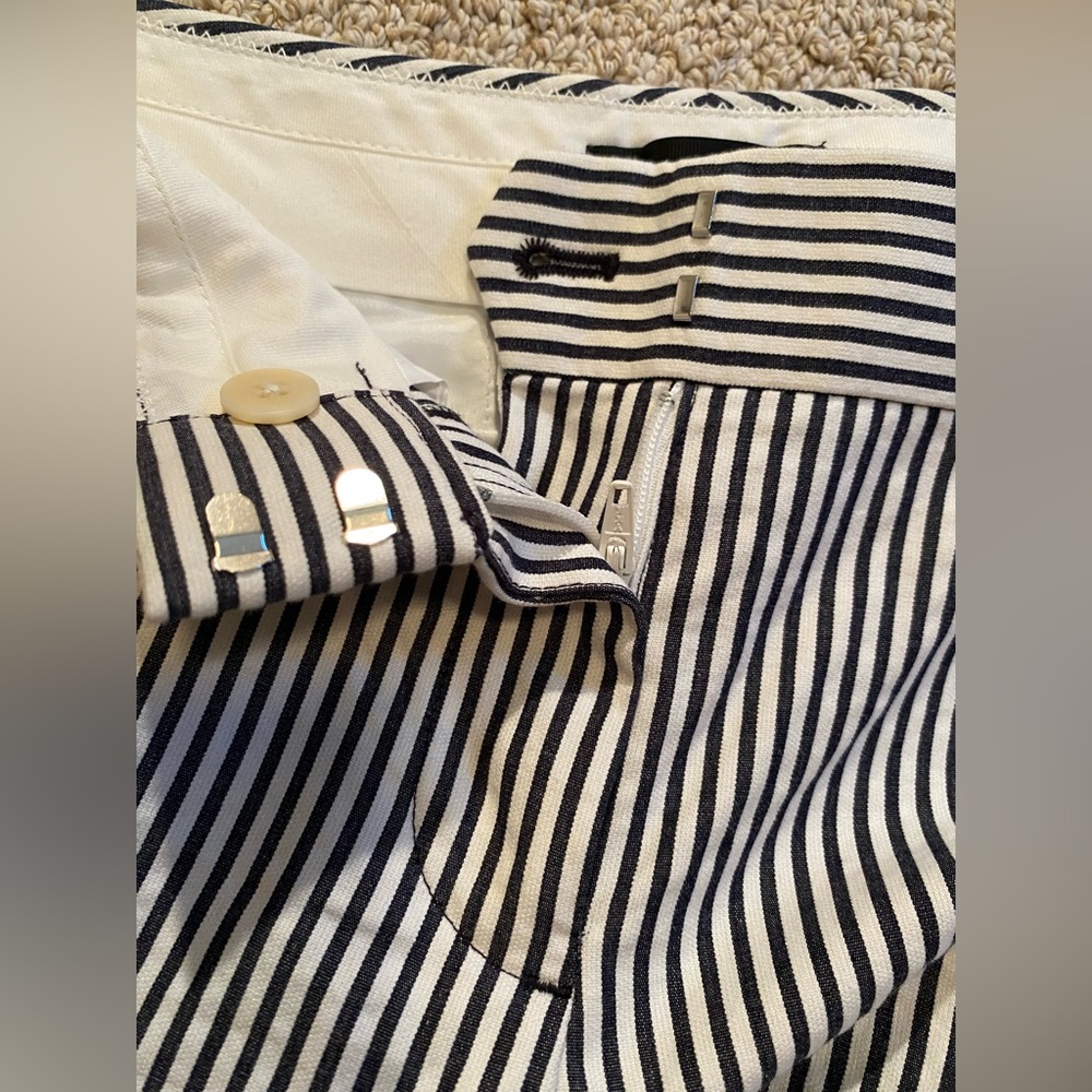 Jcrew striped cotton cropped pants. Size 00.